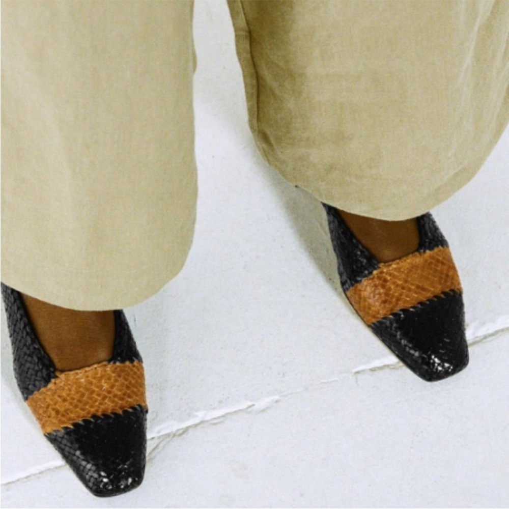 Miista Eivissa Black Woven Leather Shoes